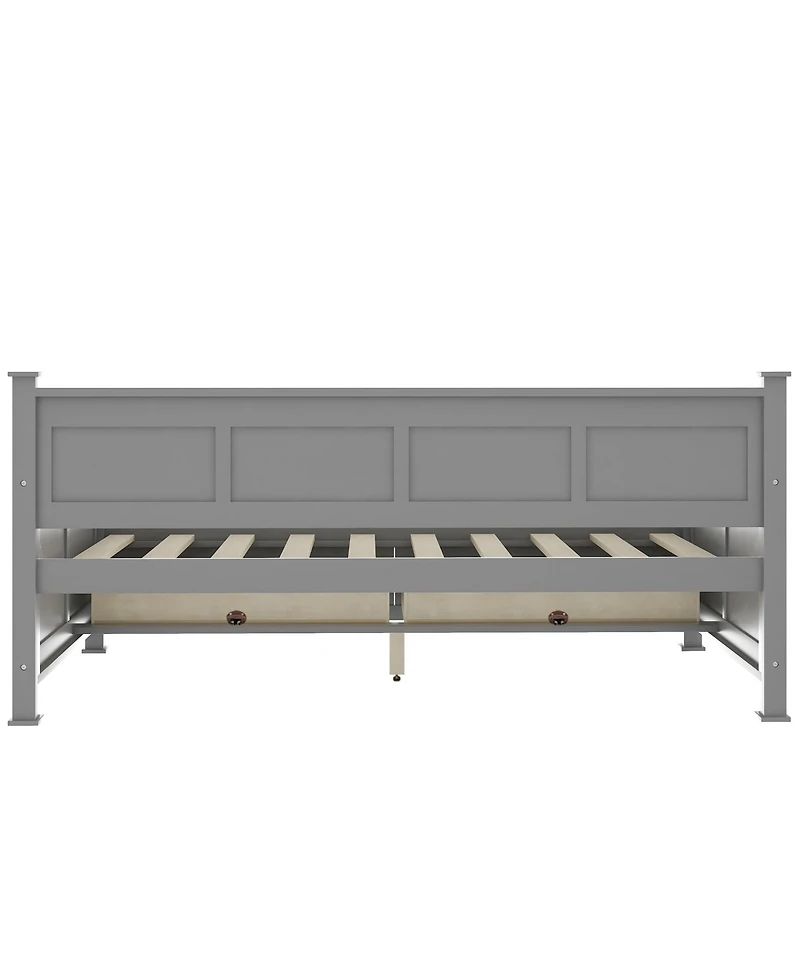 Simplie Fun Twin Size Daybed With 2 Large Drawers, X-Shaped Frame, Modern And Rustic Casual Style Daybed