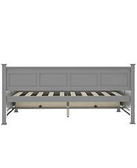 Simplie Fun Twin Size Daybed With 2 Large Drawers, X-Shaped Frame, Modern And Rustic Casual Style Daybed