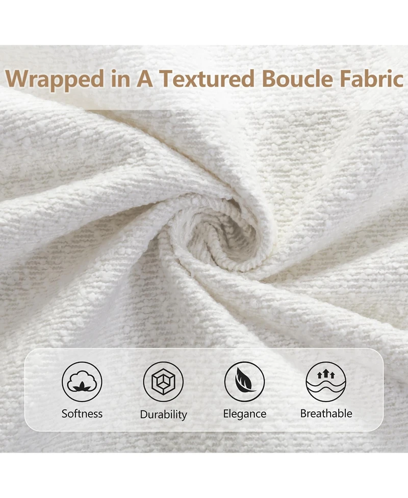 Streamdale Furniture Queen Size Boucle Upholstered Curved Headboard Bed Frame