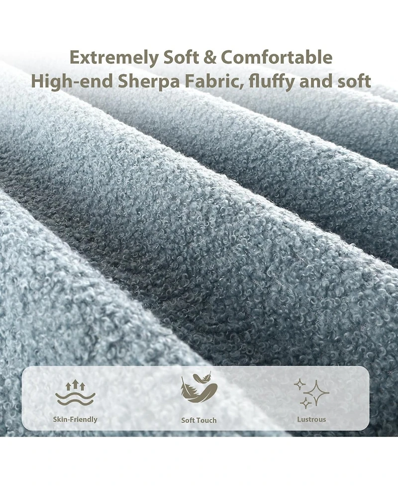 gaomon Kids Bed Frame with Upholstered Headboard, Low Profile Sturdy Platform Soft Boucle Fabric for Girls and Boys, Heavy Duty