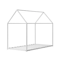 Slickblue Kids Floor Bed with Roof Design and Metal Frame