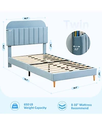 gaomon Twin Size Bed Frame Space Saving, for Living Room, Guest Room