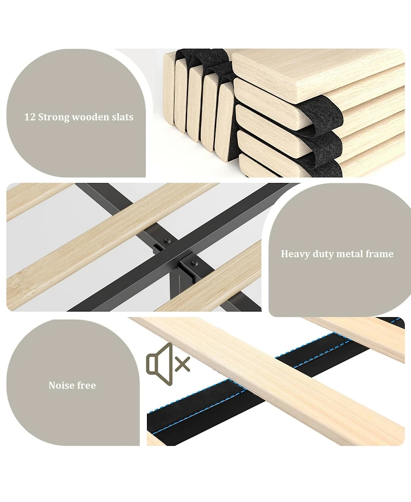 Gaomon Queen Bed Frame with 50.8" Tall Headboard