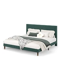 gaomon King Bed Frame Upholstered Platform Bed with Fabric Headboard, Non-Slip and Noise-Free