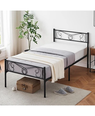 gaomon Heavy-Duty Steel Slat Metal Bed Frame with Headboard and Footboard – Platform
