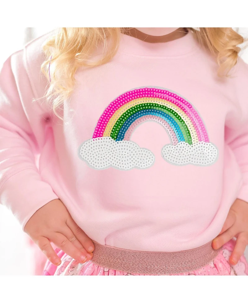 Sweet Wink Baby Girls Rainbow Sequin Patch Sweatshirt