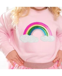 Sweet Wink Baby Girls Rainbow Sequin Patch Sweatshirt
