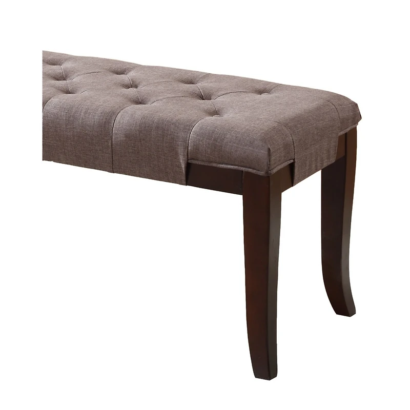 Streamdale Tufted Bench, Fabric, Brown