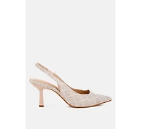 London Rag Womens Faina Pointed Toe Kitten Heel Pumps