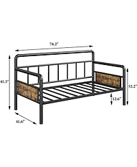 Gaomon Twin Daybed Frame with Headboard - Sturdy Metal & Mdf Sofa Bed for Living Room, Bedroom or Guest Easy Assembly