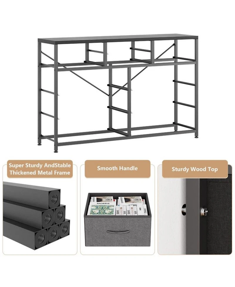 gaomon 10-Drawer Modern Fabric Dresser for Bedroom, Large Storage Chest, 45" Tv Stand, Living Room, Hallway Organizer