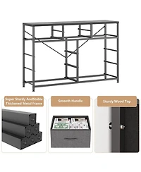 gaomon 10-Drawer Modern Fabric Dresser for Bedroom, Large Storage Chest, 45" Tv Stand, Living Room, Hallway Organizer