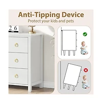 gaomon 3-Drawer Boho Rattan Dresser, Tall Modern Chest for Bedroom, Closet, Living Room, Nursery, Large Storage Cabinet