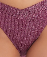 Bar Iii Rib & Shine V-Waist High Leg Swim Bottoms, Macy's Exclusive