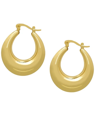 Macy's 14k Gold Plated Brass Domed Hoop Earrings