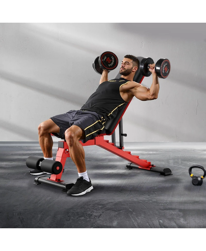 Mecale Weight Bench, 1200 lb Heavy-Duty Adjustable Bench Press with Folding Design for Home Gym Strength Training