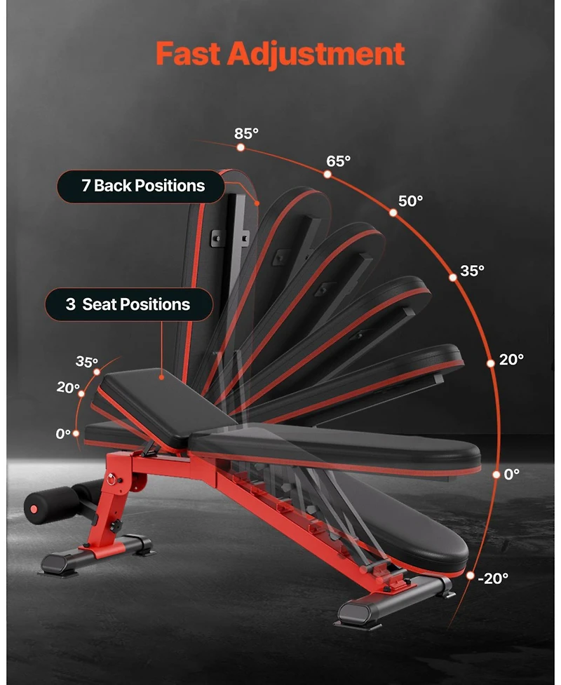 Mecale Weight Bench, 1200 lb Heavy-Duty Adjustable Bench Press with Folding Design for Home Gym Strength Training