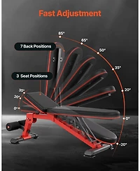 Mecale Weight Bench, 1200 lb Heavy-Duty Adjustable Bench Press with Folding Design for Home Gym Strength Training