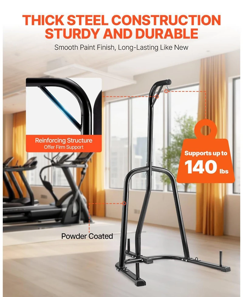 Mecale Punching Bag Stand, Heavy-Duty Freestanding Boxing Stand for Home Gym, Supports Punching Bags Up to 140 lb