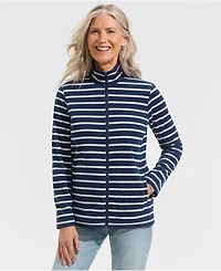 Lands' End Women's Petite Anyweather Fleece Full Zip Print Jacket