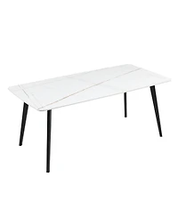 Porcelain Dining Table White 70"