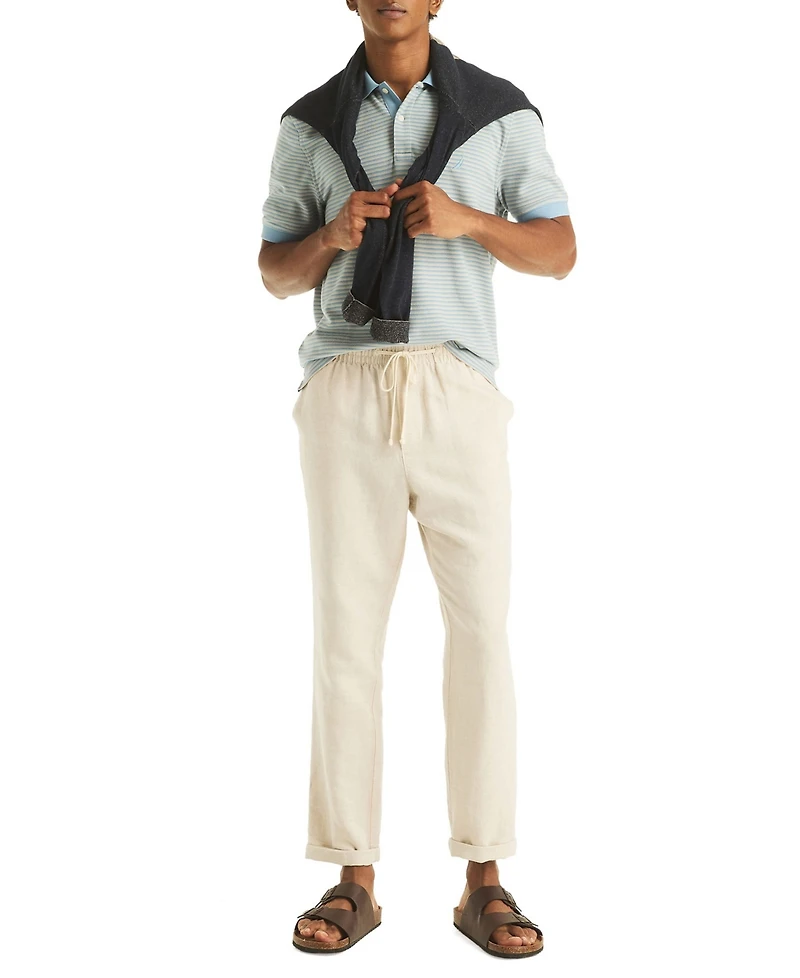 Nautica Men's Striped Spread Collar Polo Shirt