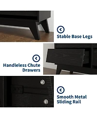 gaomon 6-Drawer Vintage Modern Dresser Bedroom Chest with Bevel Design, Tv Stand Storage for Entryway, Living Room, Closet