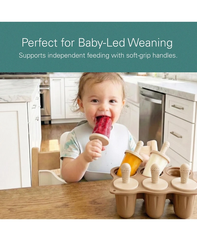 Sperric Baby Popsicle Mold – Silicone Teething Ice Pop Molds for Infants & Toddlers, 6-Cavity, Bpa-Free, Dishwasher Safe