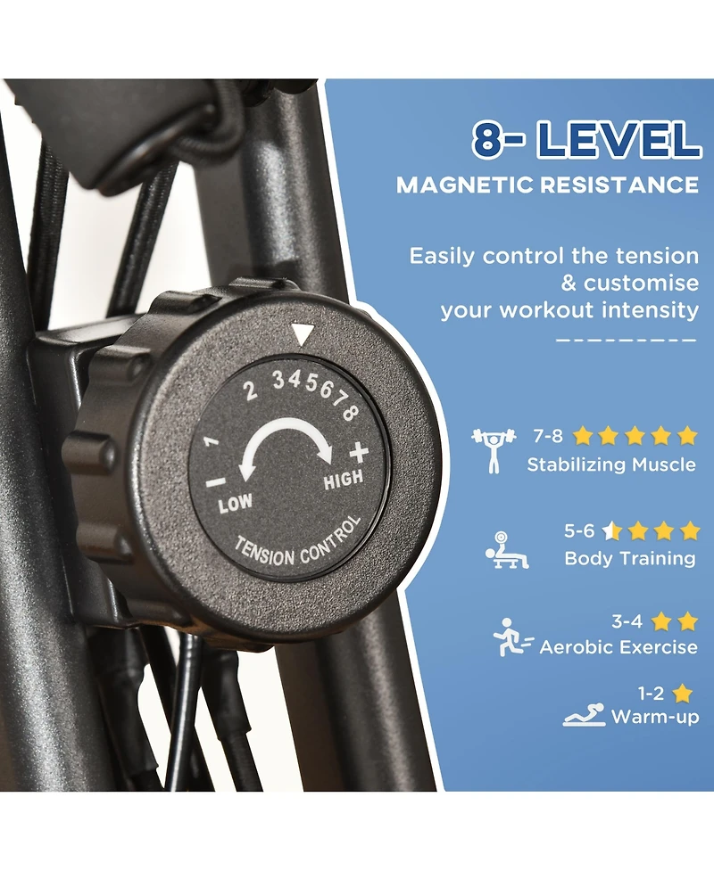 Soozier Folding Exercise Bike w/ Arm Resisce Bands,