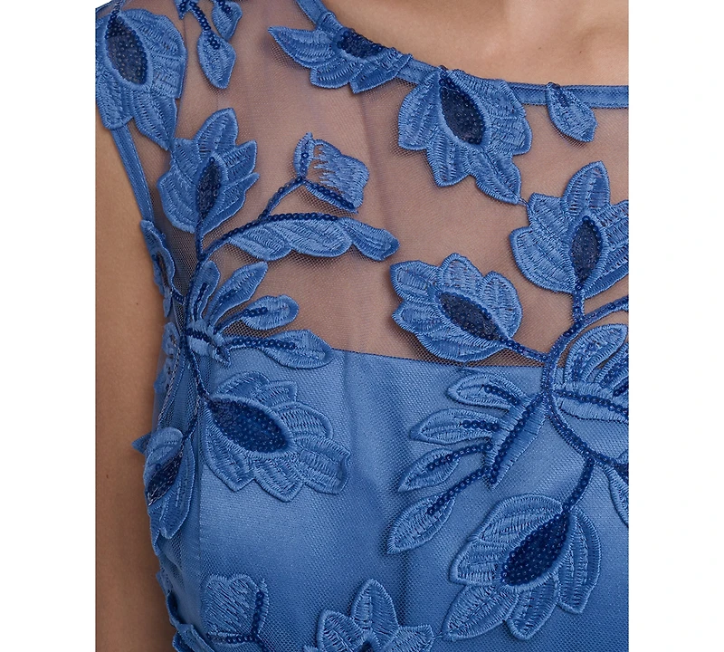 Eliza J Women's Illusion Boat Neck High-Low Dress