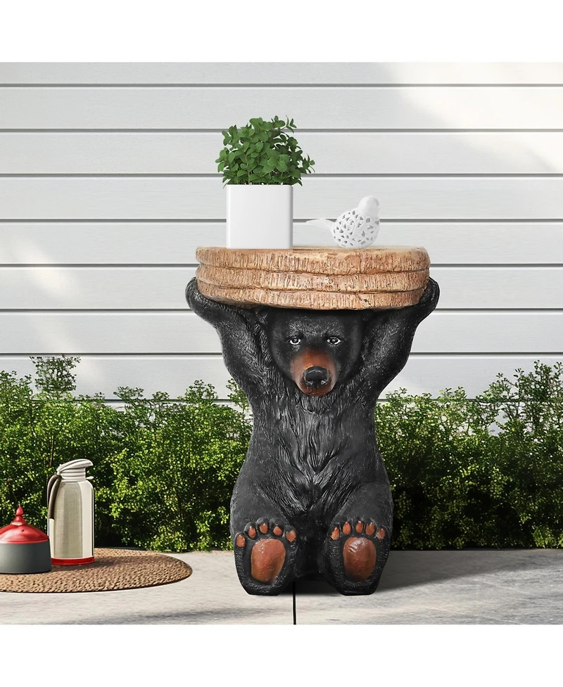 Sunjet 20.8" H Black Bear Side Table