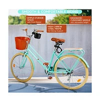 Artudatech 26-Inch Low Step Cruiser Bike with Passenger Seat & Dual Brakes, Free Bottle Holder