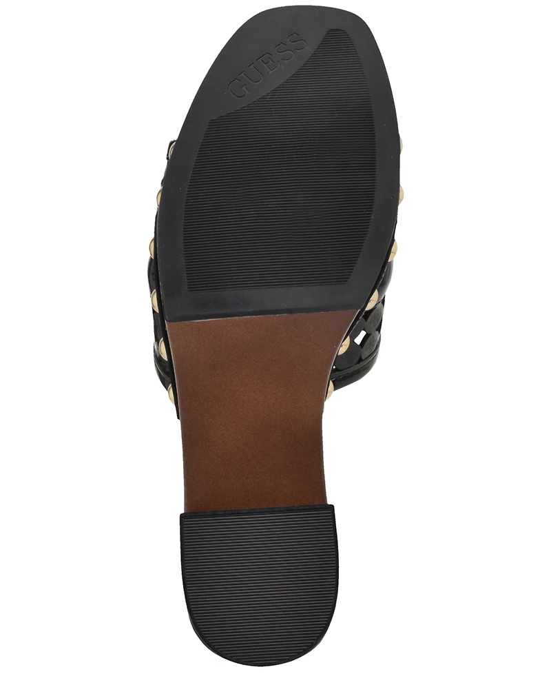 Guess Womens Quill Wooden Platform Dress Sandals