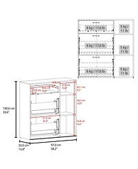 Fm Furniture Sierra Shoe Storage Cabinet, 2 Tilt-Out Drawers