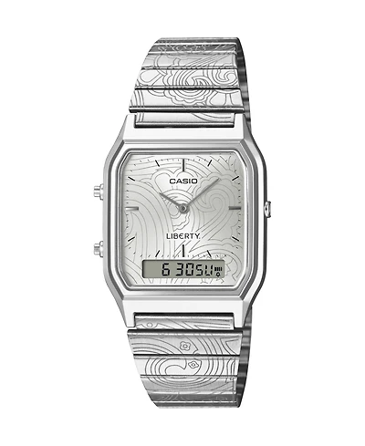 Casio Unisex Japanese Quartz Liberty Limited Edition Silver-Tone Stainless Steel Watch, 29.8mm