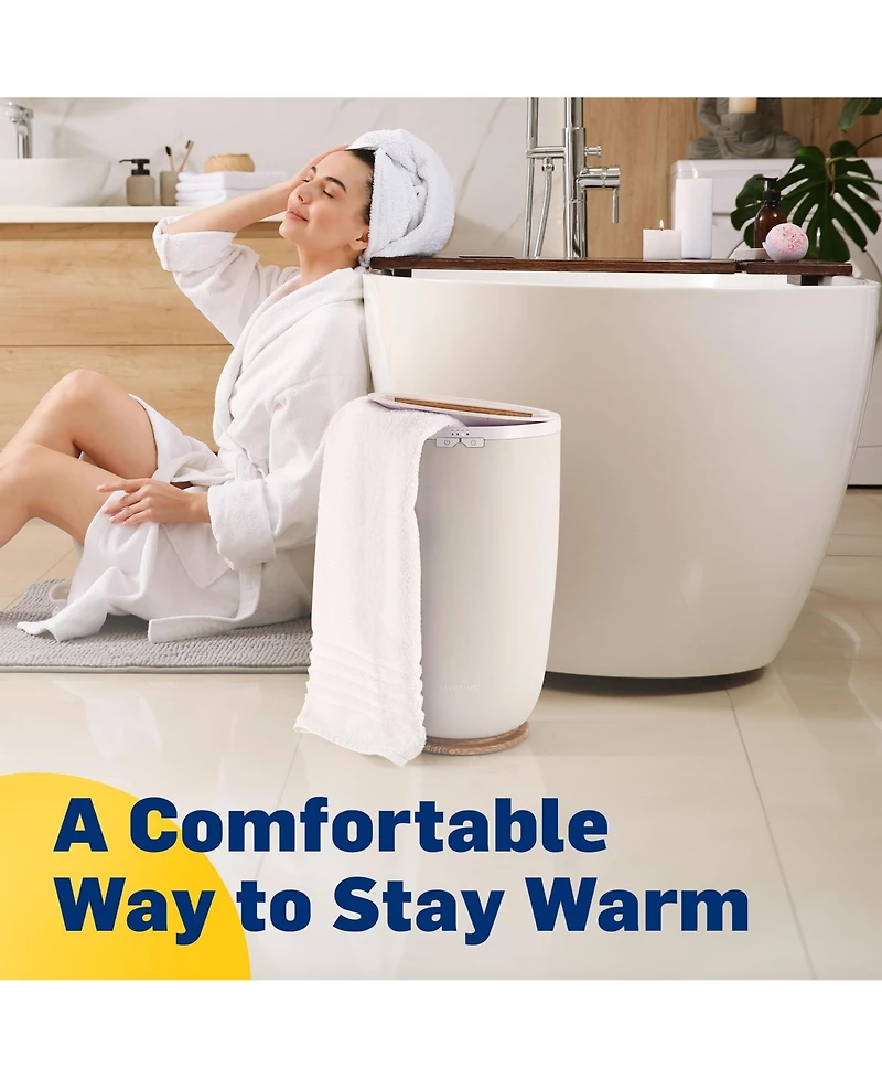 LiveFine Large Towel Warmer, Bucket Style W/Timer & Auto Shut-Off, Fits Two 40”x70” Towels