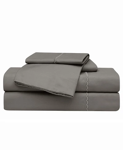 Oceanfront Resort Embroidered Percale 200-Thread Count 5-Pc. Sheet Set, Split King