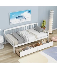 Streamdale Furniture White Twin Daybed with Storage Drawers