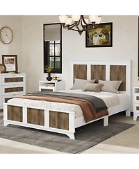 Streamdale Furniture Wooden Platform Queen Bed with Plywood Slats