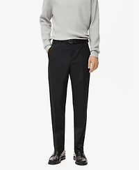 Mango Men's Pleated Straight-Leg Suit Pants