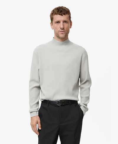 Mango Men's Ribbed Turtleneck Sweater