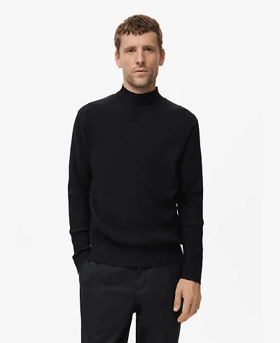Mango Men's Ribbed Turtleneck Sweater