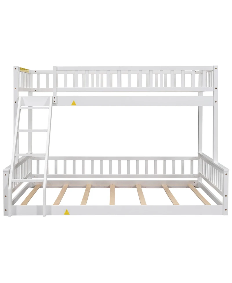 Streamdale Furniture Twin Xl over Queen Bunk Bed with Ladder and Guardrails