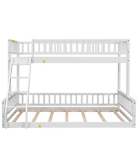 Streamdale Furniture Twin Xl over Queen Bunk Bed with Ladder and Guardrails
