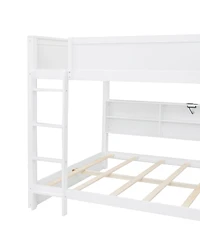 Streamdale Furniture Queen over Storage Bunk Bed with Usb Ports