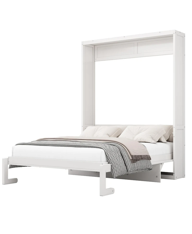 Streamdale Furniture Streamdale Queen Size Murphy Bed, 68-inch Cabinet Bed Folding Wall Bed with Desk Combo Perfect for Guest Room,Study