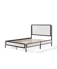 Streamdale Furniture Full size Bed with Boucle fabric Headboard Frame