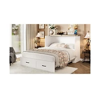Streamdale Furniture Queen Murphy Bed Cabinet with Charging & Storage Drawer