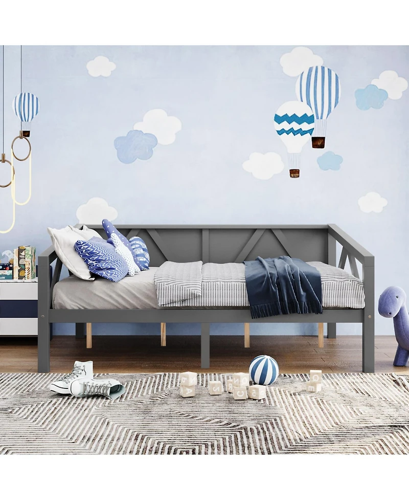 Streamdale Furniture + Full Size + Wood (or Mdf if applicable) + Gray Finish + Daybed