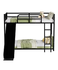 Streamdale Furniture Streamdale Bunk Bed with Ladder and Slide, metal Bed Frame with Safety Guard Rails
